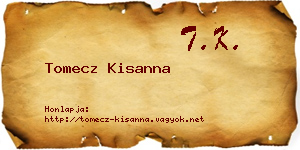 Tomecz Kisanna névjegykártya